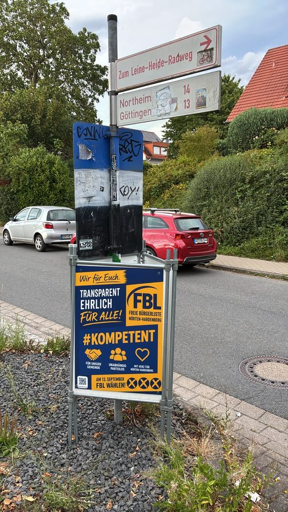 FBL-Plakat am Bahnhof Nörten-Hardenberg
