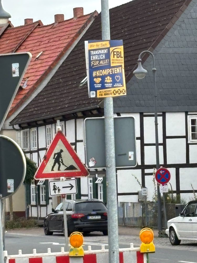 FBL-Plakat Am Lämmerweidenkreisel · Ortseingang